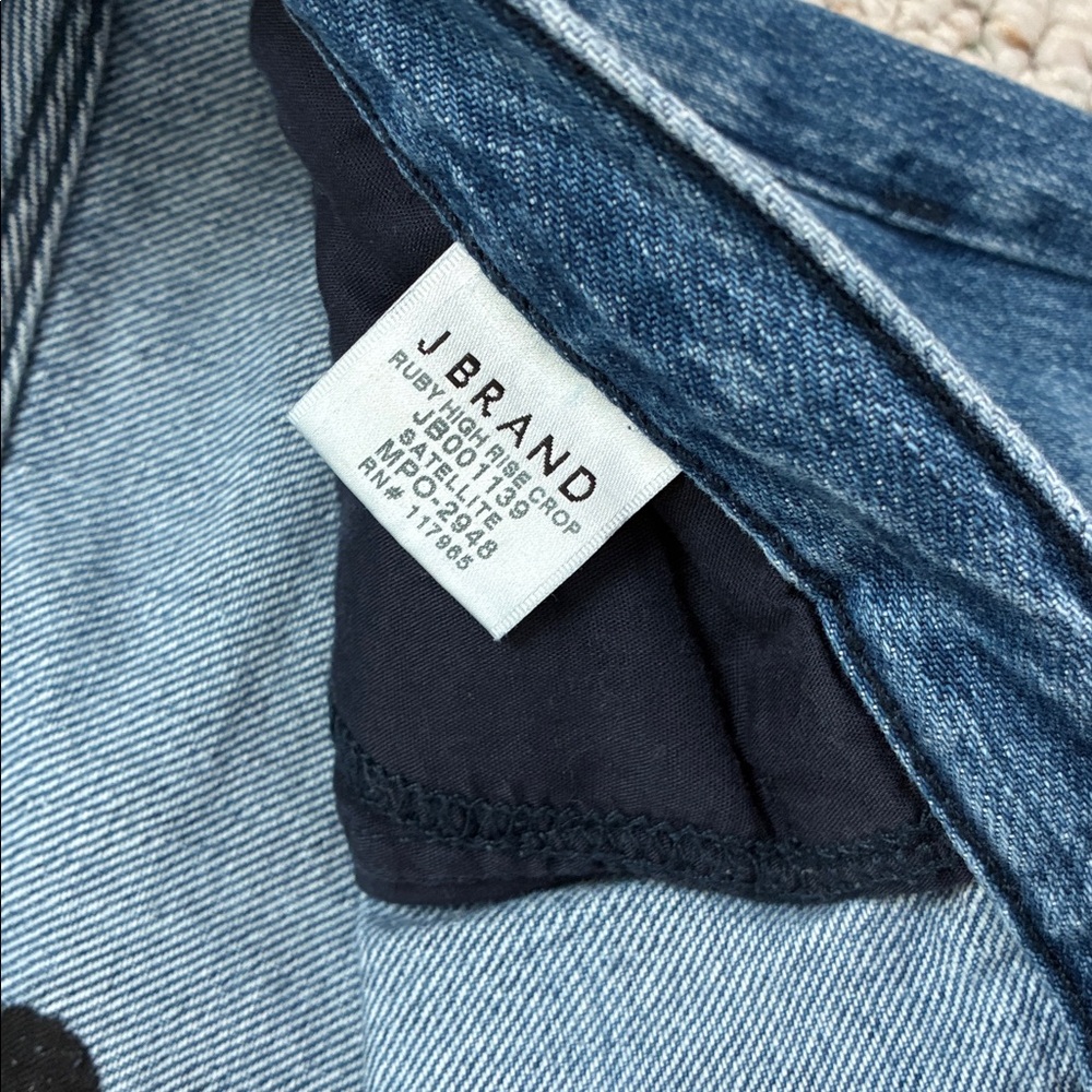 J Brand | Jeans | J Brand Ruby High Rise Dark Wash Crop Frayed Denim ...